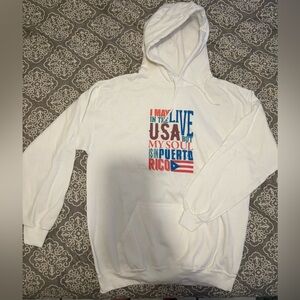 Gildan Heavy Blend White graphic hoodie
